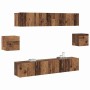 Set de Cabinet de TV de 6 Piezas Madera Vieja