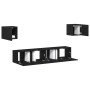 Juego de cabinet para TV de 6 piezas Roble negro Madera