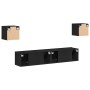 Juego de cabinet para TV de 6 piezas Roble negro Madera