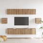 Juego de 6 piezas de mueble de TV de en roble artesanal