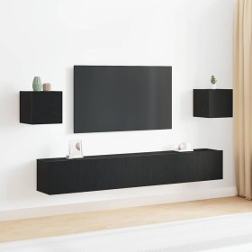 Conjunto de 6 muebles para TV - Colgado en la pared, madera de