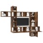 Conjunto de mueble de TV 10 pcs Madera vieja 30.5 x 30 x 90 cm