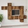 Conjunto de mueble de TV 10 pcs Madera vieja 30.5 x 30 x 90 cm