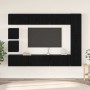 Conjunto de mueble de TV Montaje en la pared 10 pcs Roble negro