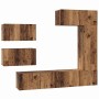 Conjunto de mueble de TV 6 pcs Madera vieja 30.5 x 30 x 90 cm