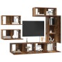 Conjunto de mueble de TV 6 pcs Madera vieja 30.5 x 30 x 90 cm
