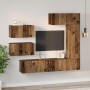 Conjunto de mueble de TV 6 pcs Madera vieja 30.5 x 30 x 90 cm