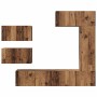 Conjunto de mueble de TV 6 pcs Madera vieja 30.5 x 30 x 90 cm