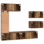 Conjunto de mueble de TV 6 pcs Madera vieja 30.5 x 30 x 90 cm