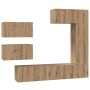 Conjunto de mueble de TV 6 pcs Roble artisan 30.5 x 30 x 90 cm