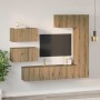 Conjunto de mueble de TV 6 pcs Roble artisan 30.5 x 30 x 90 cm