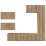 Conjunto de mueble de TV 6 pcs Roble artisan 30.5 x 30 x 90 cm