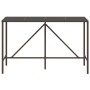 Mesa alta bar superficie vidrio ratán PE marrón 180x70x110 cm
