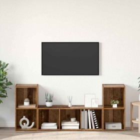 Gabinete de TV 3 pcs Marrón 107 x 35 x 37 cm