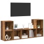 Gabinete de TV 3 pcs Marrón 107 x 35 x 37 cm