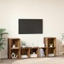 Gabinete de TV 3 pcs Marrón 107 x 35 x 37 cm