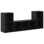Gabinete de TV 3 pcs Negro 107 x 35 x 37 cm