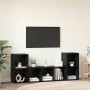 Gabinete de TV 3 pcs Negro 107 x 35 x 37 cm
