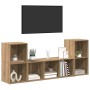 Gabinete de TV 3 pcs Marrón 107 x 35 x 37 cm