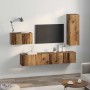 Conjunto de mueble de TV 4 pcs Madera vieja 30.5 x 30 x 90 cm