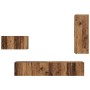 Conjunto de mueble de TV 4 pcs Madera vieja 30.5 x 30 x 90 cm