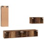 Conjunto de mueble de TV 4 pcs Madera vieja 30.5 x 30 x 90 cm