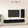 Conjunto de mueble de TV 4 pcs Roble negro 30.5 x 30 x 90 cm