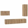 Conjunto de mueble de TV 4 pcs Roble artisan 30.5 x 30 x 90 cm
