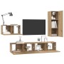 Conjunto de mueble de TV 4 pcs Roble artisan 30.5 x 30 x 90 cm