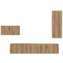 Conjunto de mueble de TV 4 pcs Roble artisan 30.5 x 30 x 90 cm