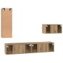 Conjunto de mueble de TV 4 pcs Roble artisan 30.5 x 30 x 90 cm