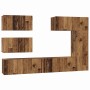 Conjunto de mueble de TV 6 pcs Madera vieja 30.5 x 30 x 90 cm