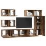 Conjunto de mueble de TV 6 pcs Madera vieja 30.5 x 30 x 90 cm
