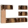 Conjunto de mueble de TV 6 pcs Madera vieja 30.5 x 30 x 90 cm