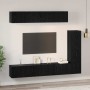 Conjunto de mueble de TV 6 pcs Roble negro 30.5 x 30 x 90 cm