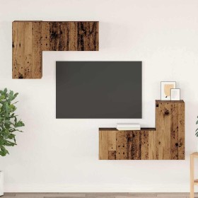 Conjunto de mueble de TV 4 pcs Madera vieja 60 x 30 x 30 cm