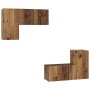 Conjunto de mueble de TV 4 pcs Madera vieja 60 x 30 x 30 cm