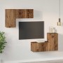 Conjunto de mueble de TV 4 pcs Madera vieja 60 x 30 x 30 cm