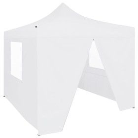 Carpa plegable profesional con 4 paredes acero blanco 3x3 m