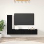 Mueble de TV de Pared 4 pcs Roble negro Madera contrachapada