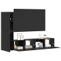Mueble de TV de Pared 4 pcs Roble negro Madera contrachapada