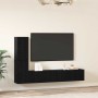Mueble de TV de Pared 4 pcs Roble negro Madera contrachapada