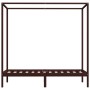 Cama con dosel sin colchón madera maciza marrón 100x200 cm