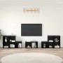 Juego de muebles de TV 8 pcs Roble Negro 37 x 35 x 72 cm