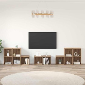 Juego de muebles de TV 8 pcs Roble artesanal 37 x 35 x 72 cm
