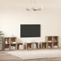 Juego de muebles de TV 8 pcs Roble artesanal 37 x 35 x 72 cm