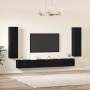 Conjunto de mueble de TV 5 pcs Roble negro Madera contrachapada