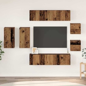 Conjunto de mueble de TV 8 pcs Madera vieja 30.5 x 30 x 60 cm