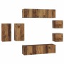 Conjunto de mueble de TV 8 pcs Madera vieja 30.5 x 30 x 60 cm