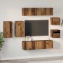 Conjunto de mueble de TV 8 pcs Madera vieja 30.5 x 30 x 60 cm
